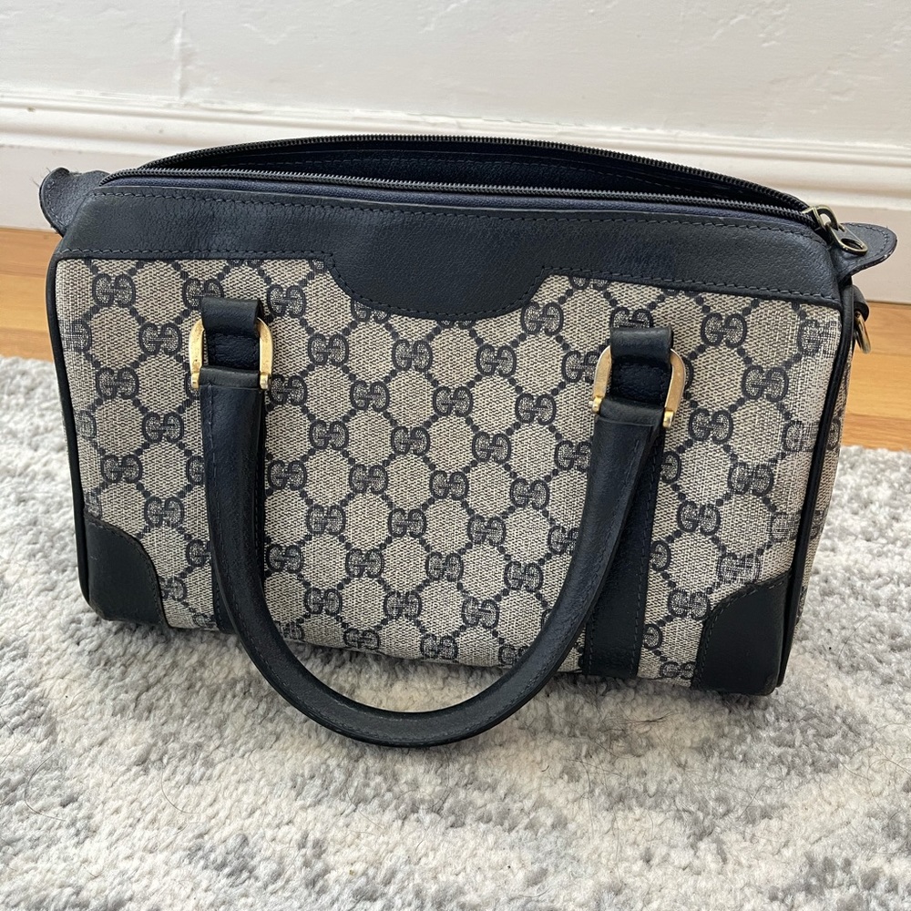 Authentic Vintage Blue Gucci Boston bag